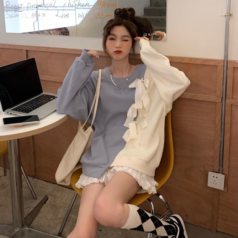 Áo Khoác Sweater Dáng Rộng Thiết Kế Không Đối Xứng Thời Trang Xuân Thu Cho Nữ