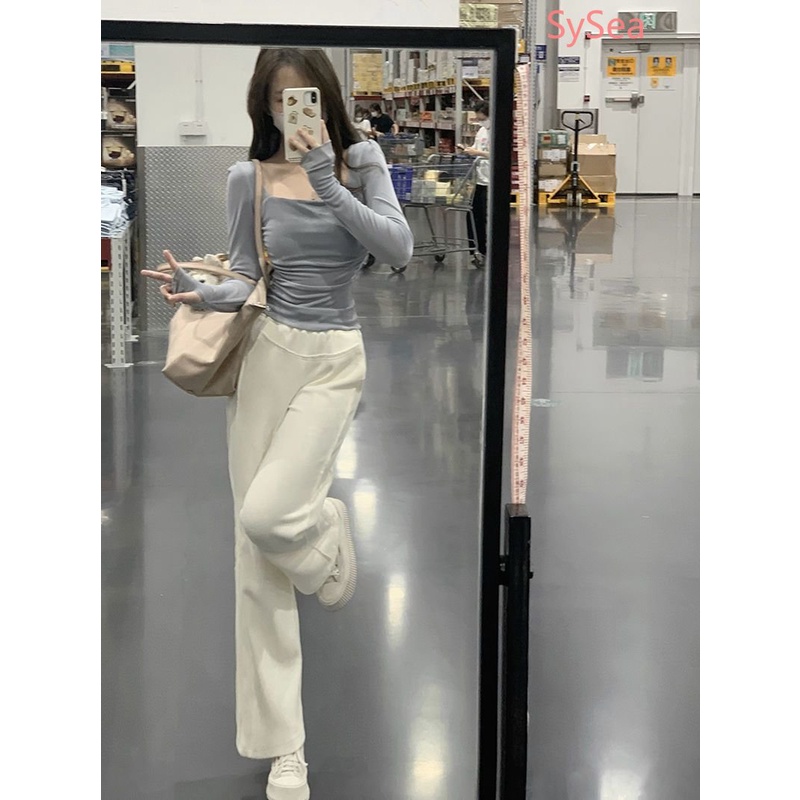 Áo Kiểu Cổ Vuông Thời Trang Mùa Thu Hàn Quốc Cho Nữ