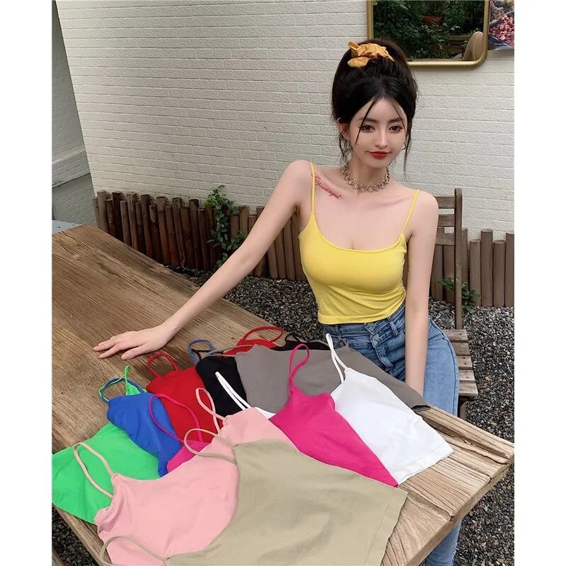 Áo Bra Nữ 2 Dây Mảnh Mút Ngực Đa Sắc Màu Trơn Mềm Mại Hot Trend 2326