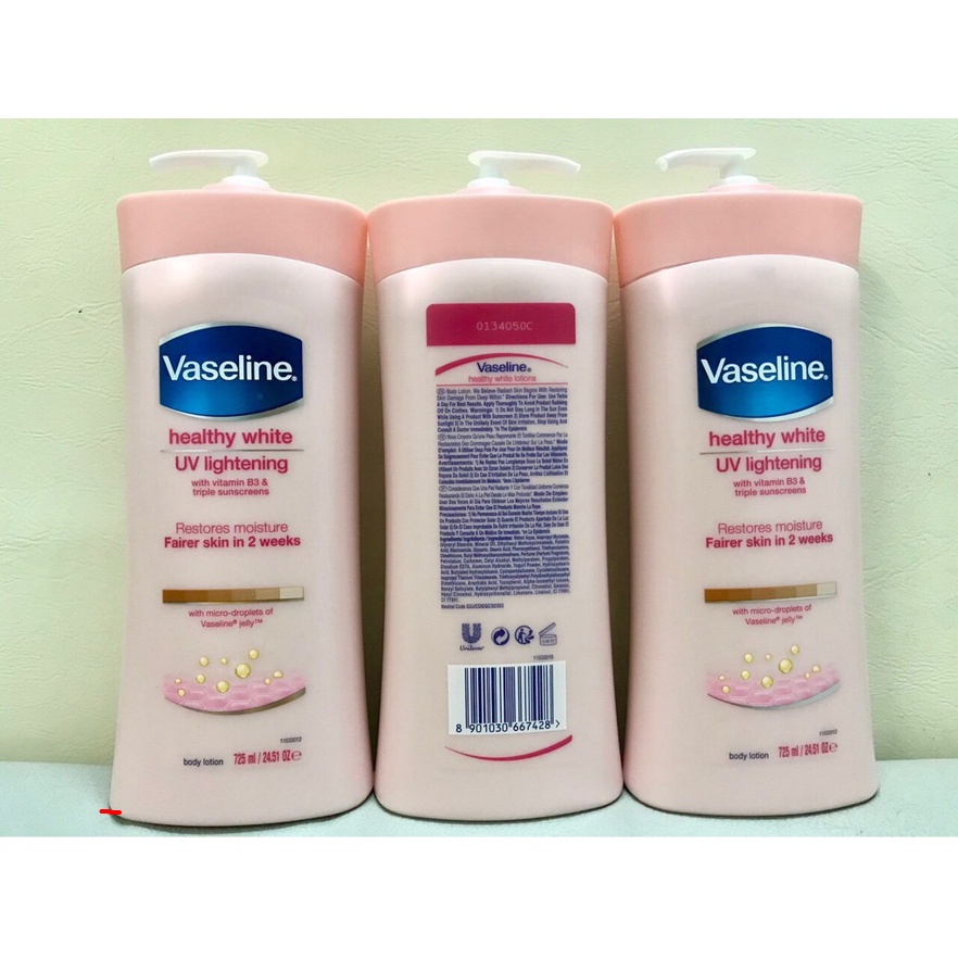 Sữa Dưỡng Thể Vaseline Healthy White UV Lightening Body Lotion 725ml Giúp Dưỡng Trắng Dưỡng Ẩm Phù Hợp Cho Mọi Loại Da