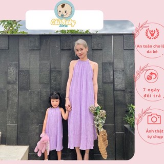 Váy maxi cổ yếm cho mẹ và bé cưng xỉu siêu hot