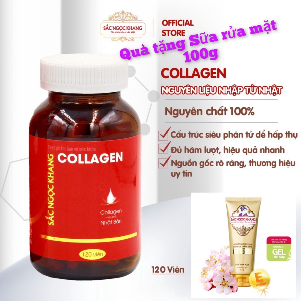 viên uống collagen Sắc Ngọc Khang (hộp 120v), bí quyết trẻ đẹp