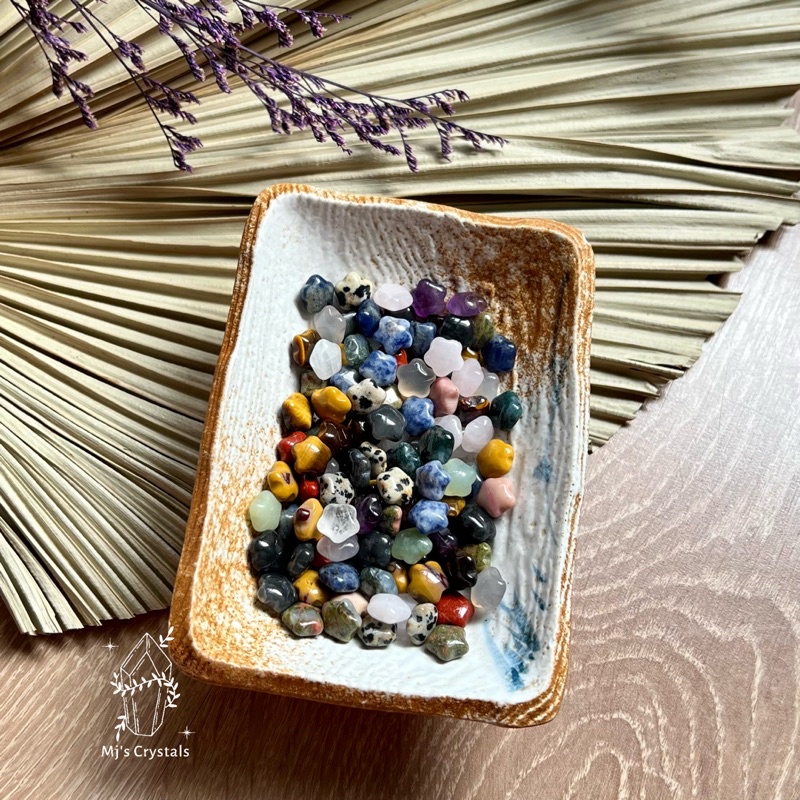 Đá ngôi sao mix nhiều loại sưu tầm, làm handmade, thanh tẩy, reiki, thiền định