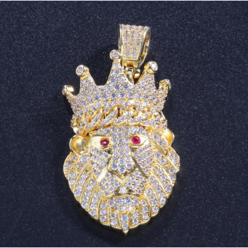 Vòng cổ Mặt Sư Tử Đính Đá Zircon Thời Trang Cho Nam Nữ