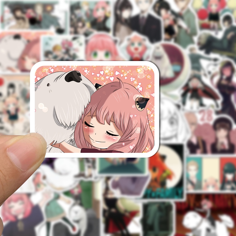 Bộ 50 Miếng Dán Hoạt Hình Chống Thấm Nước Trang Trí Laptop / Cốc Nước Cho Bé