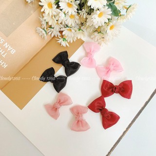 Set 2 kẹp tóc nơ voan xinh xắn