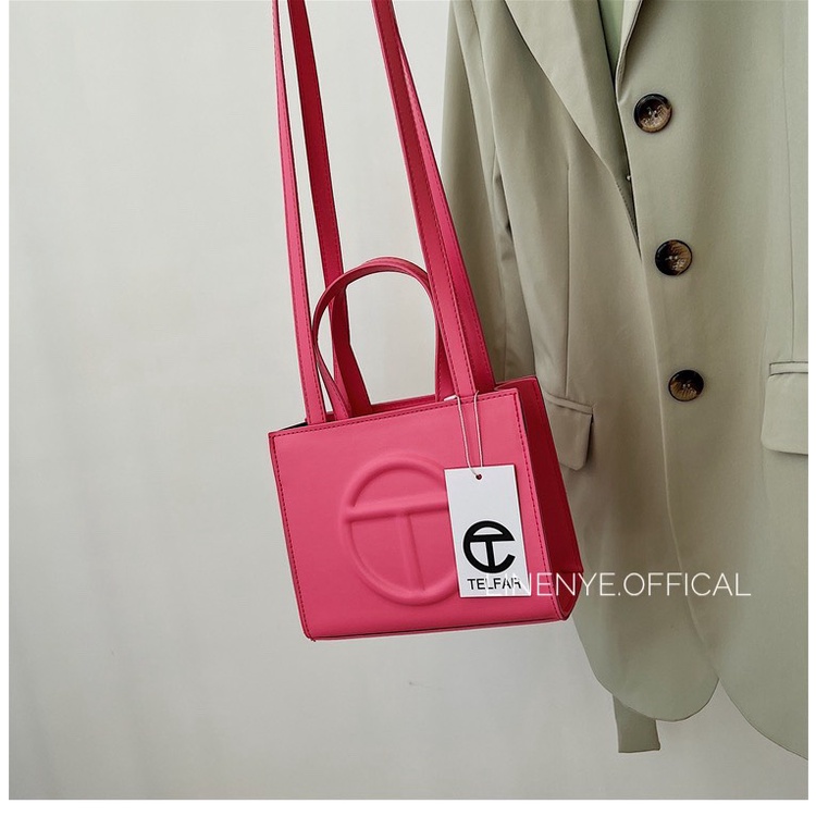 Túi TELFAR NICHE khóa zip màu hồng nhạt thời trang cho nữ phong cách châu âu