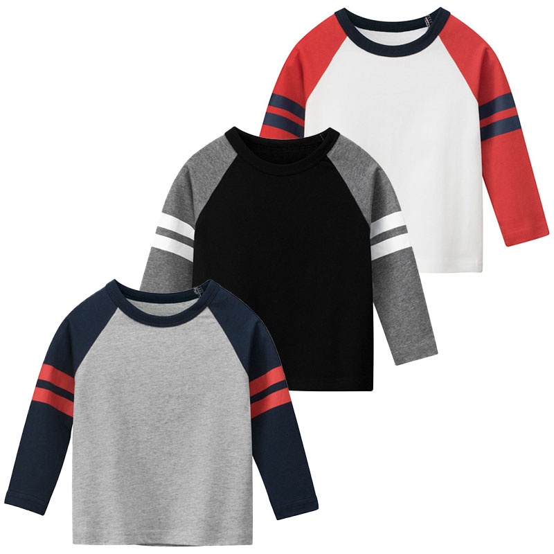 Áo Thun Cotton Tay Dài Kẻ Sọc Thời Trang Xuân Thu Mới 2022 Cho Bé