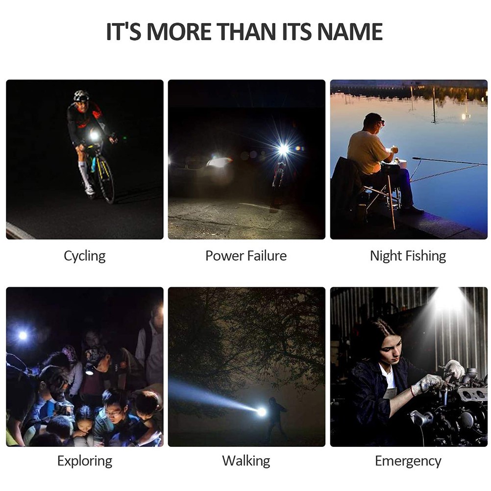 Đèn pha xe đạp thể thao chống nước nhiều chế độ sáng Tặng kèm sạc USB-Full hộp