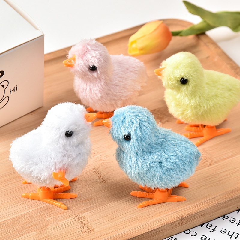 Đồ Chơi Gà Con Lên Dây Cót Nhồi Bông Màu Vàng Nhiều Màu Sắc Cho Trẻ Em Bán Chạy