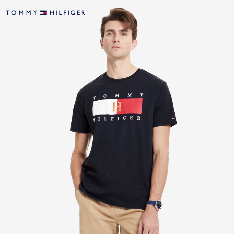 Áo Thun Cotton Ngắn Tay In Hình Tommy Cổ Điển Thời Trang Nam Cao Cấp 23642
