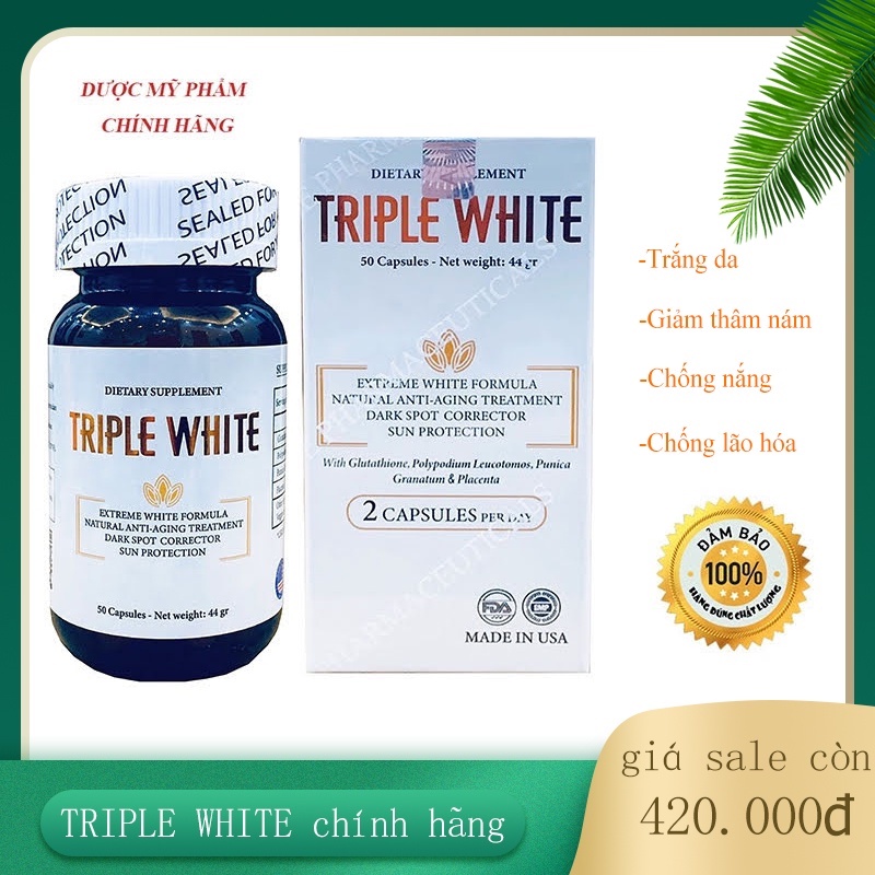 Triple white - Viên uống trắng da , chống nắng