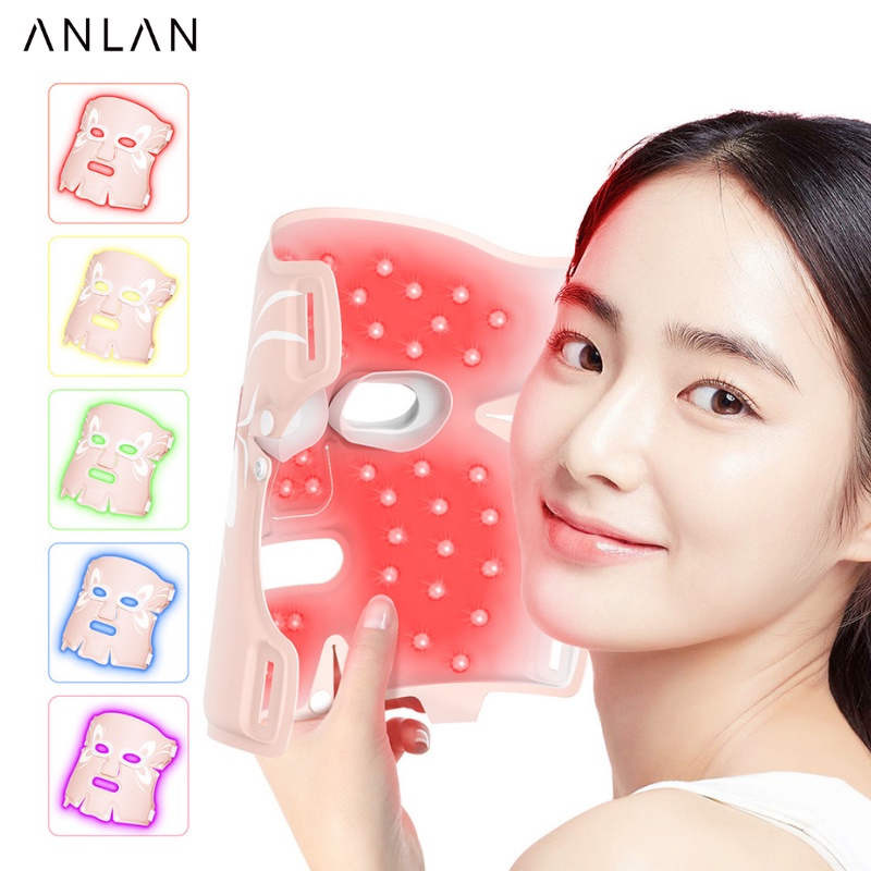 Mặt nạ đèn led ANLAN 01-AGZMZ 5 màu trẻ hóa da giảm mụn chống nếp nhăn