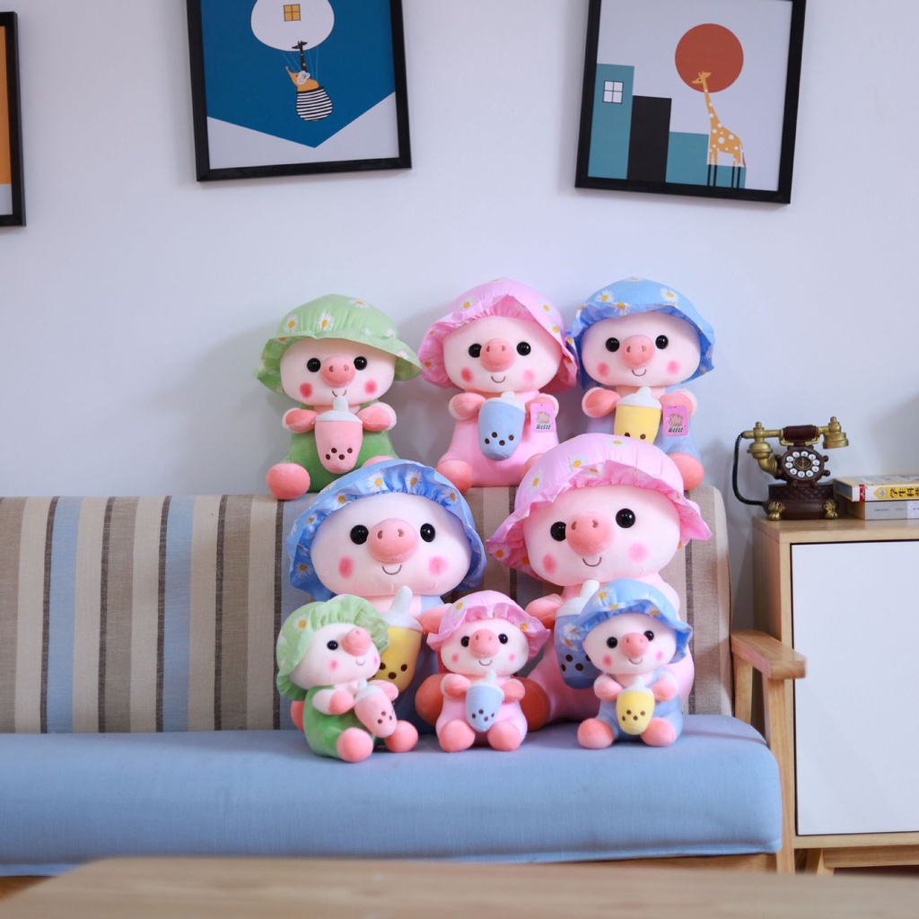 Gấu bông mini heo bình sữa - Quà tặng dễ thương