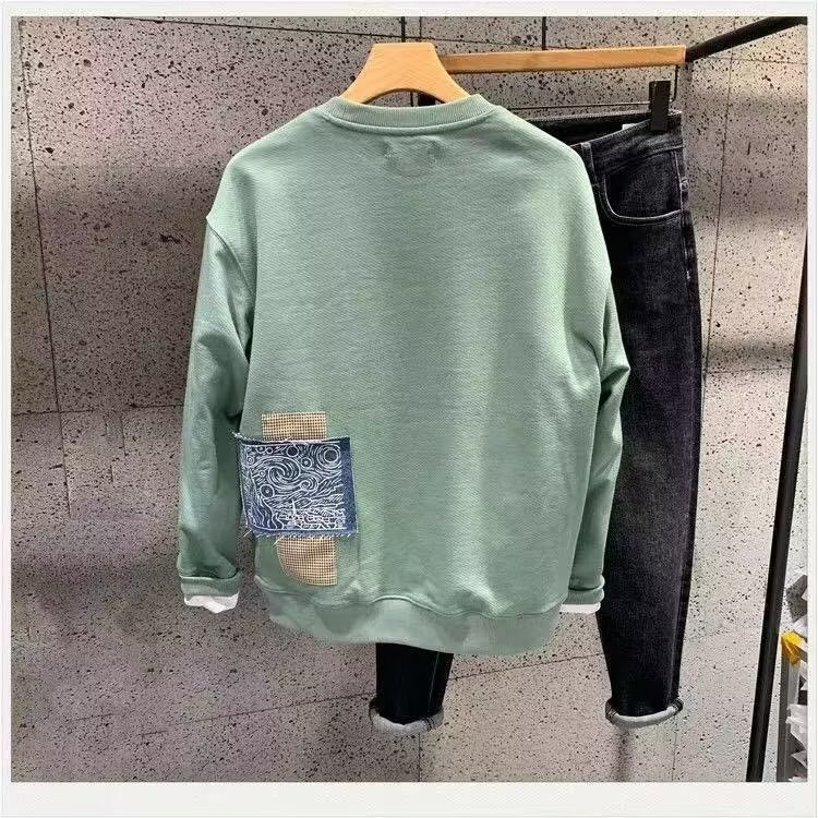 Áo Nỉ Chui Đầu Dáng Rộng Thoải Mái Phong Cách Hàn Quốc Thời Trang Mùa Thu 2022 Mới Cho Nam