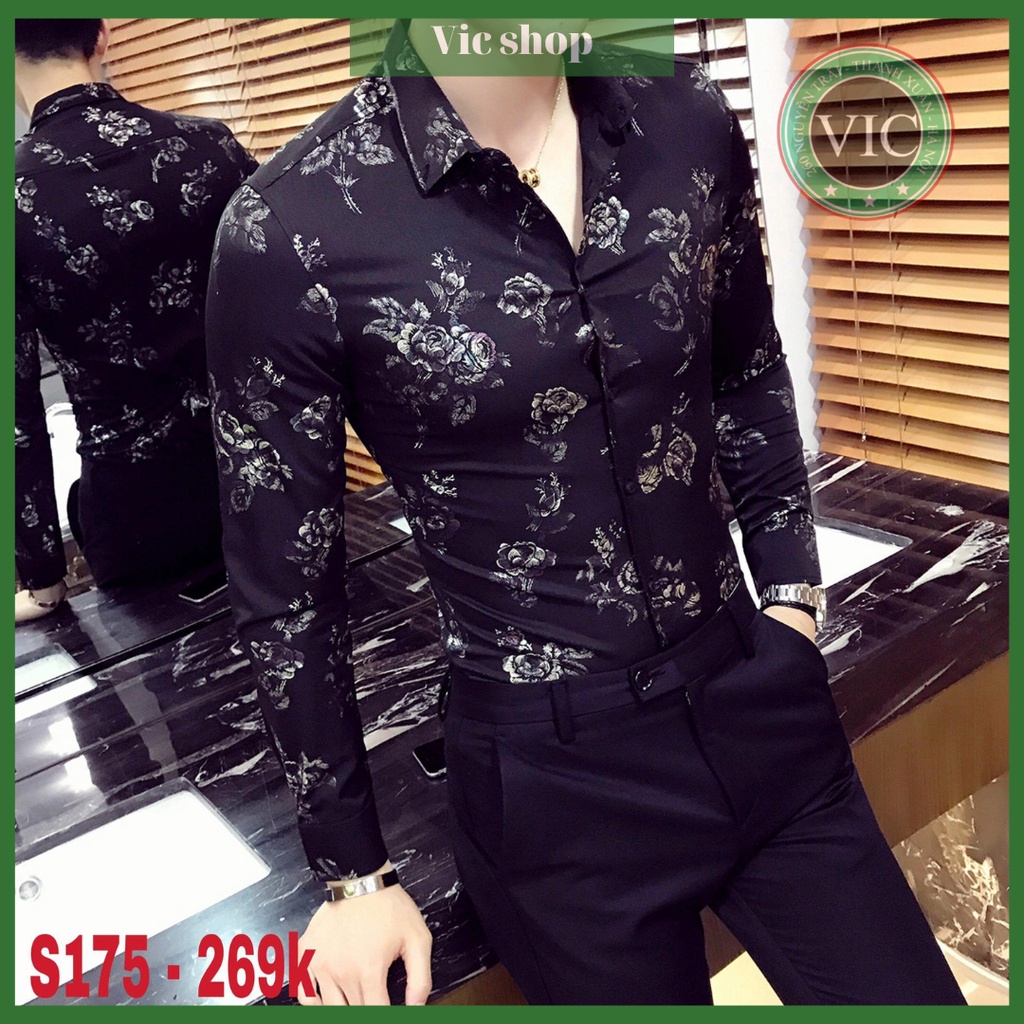 Áo sơ mi nam tay dài SMSA010 quảng châu, thấm hút mồ hôi tốt, họa tiết 3D phong cách