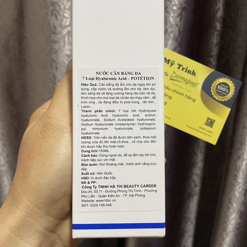Toner Potetion Hydration Treatment 150ml - Nước hoa hồng tốt cho da sau làm PRP, sau phi kim, lăn kim, peel da