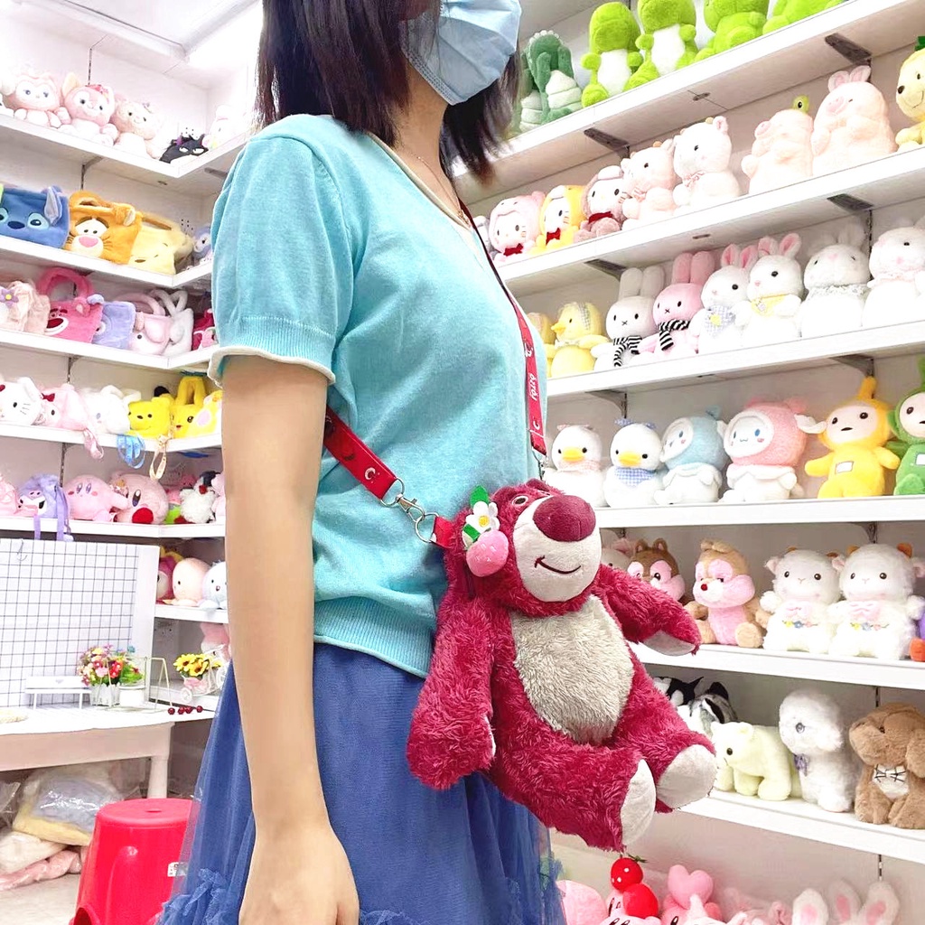 Túi Đeo Chéo Hình Gấu Hoạt Hình 25CM Xinh Xắn
