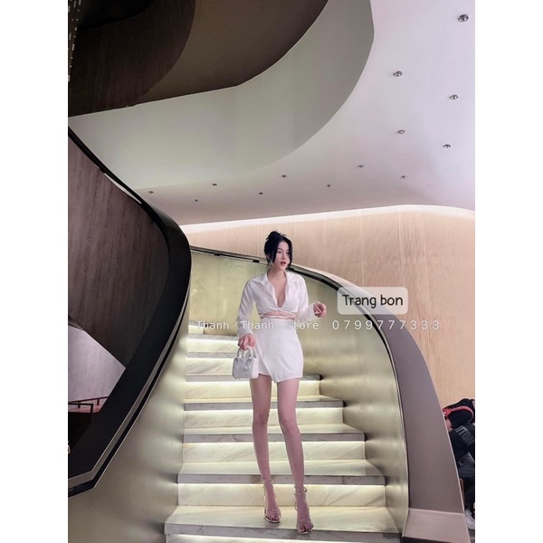 Set áo dây cột chân váy