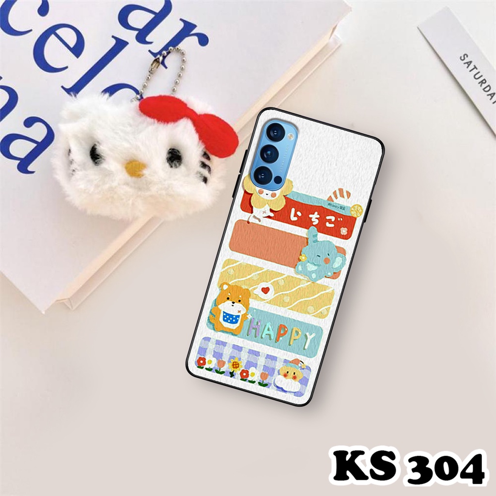Ốp lưng Oppo Reno 4 - Reno 4 Pro - Ốp Oppo in hình Gấu&amp;Thỏ siêu xinh - Lưng nhám viền TPU