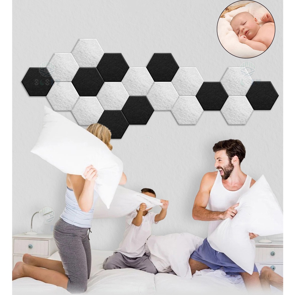 6colors 1Pc Home Living Room Stickers Multipurpose Creative Felt Hexagon Colorful Wall Sticker Decorative Sheet Mural Ornament
