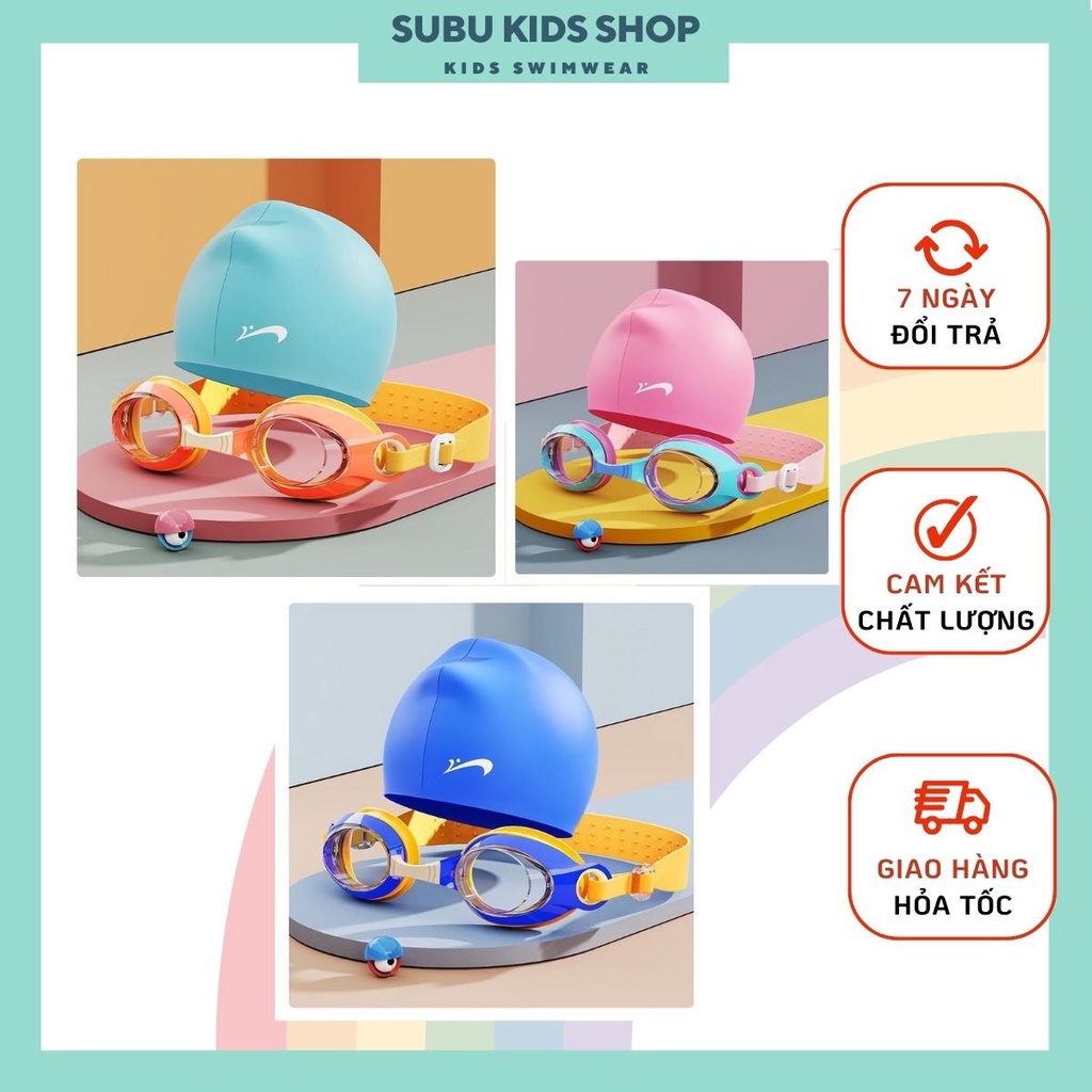 Kính bơi cho bé hiệu Y mắt kính trong phối màu sắc nét thời trang cho bé trai và bé gái GRN9018-4 (không kèm nón)