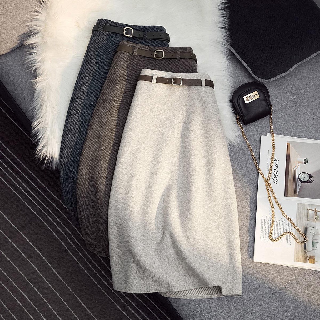 Chân Váy Len Chữ A Lưng Cao Thời Trang Thu Đông 2022 Mới