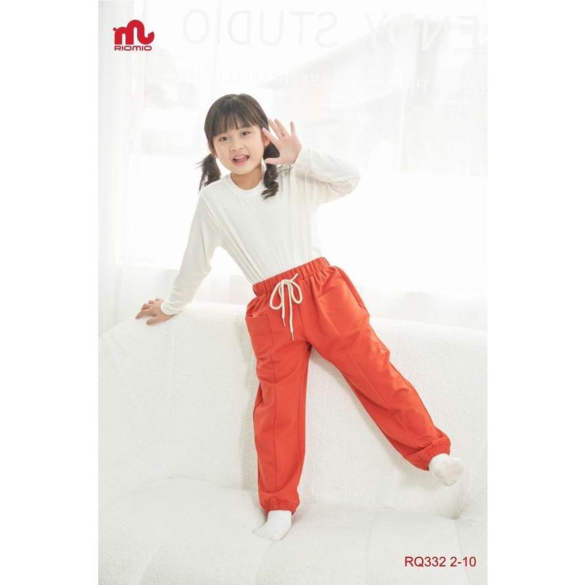 Quần dài nỉ bé gái thu đông Riomio bo gấu chất nỉ da cá dày dặn siêu ấm, không xù lông cho bé 13 đến 40kg RQ332