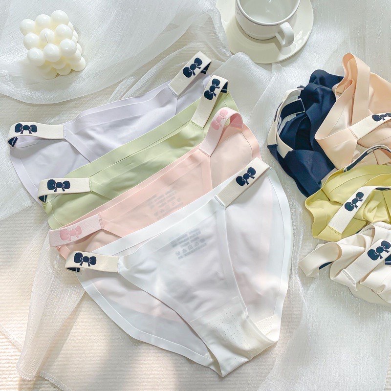 Combo 10 Quần Lót Nữ không đường may Đúc Su thun lạnh Dây Nơ Hông Quyến Rũ cao cấp mềm mại Ql21