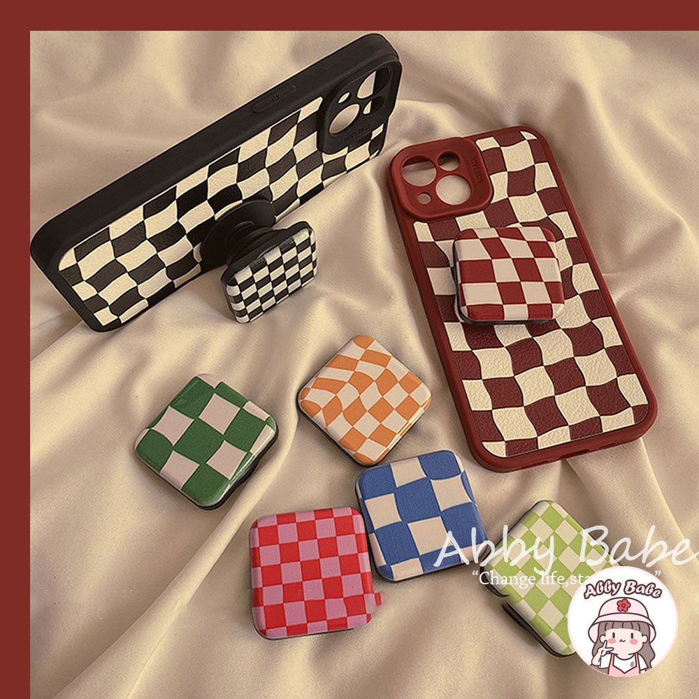 Giá Đỡ Điện Thoại Có Túi Khí Họa Tiết Houndstooth 3D Nhiều Màu Sắc Dành Cho IP Android