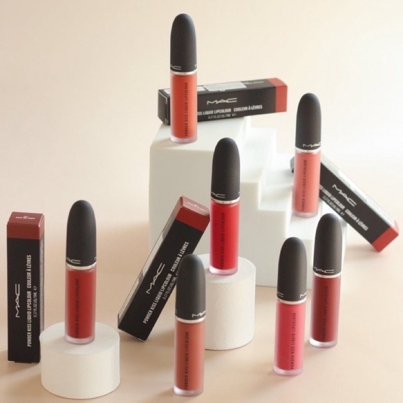Son kem Mac Powder Kiss Liquid Lip Colour Devoted to chili 991/ Mull It Over 989