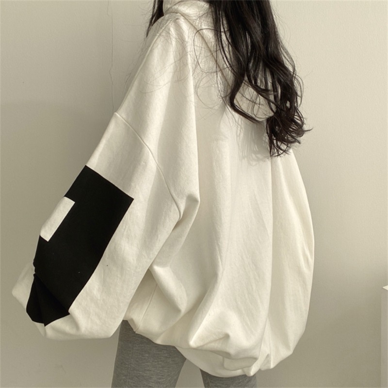 Áo Hoodie Dáng Rộng In Chữ Phong Cách Hàn Quốc Thời Trang Xuân Thu Cho Nữ