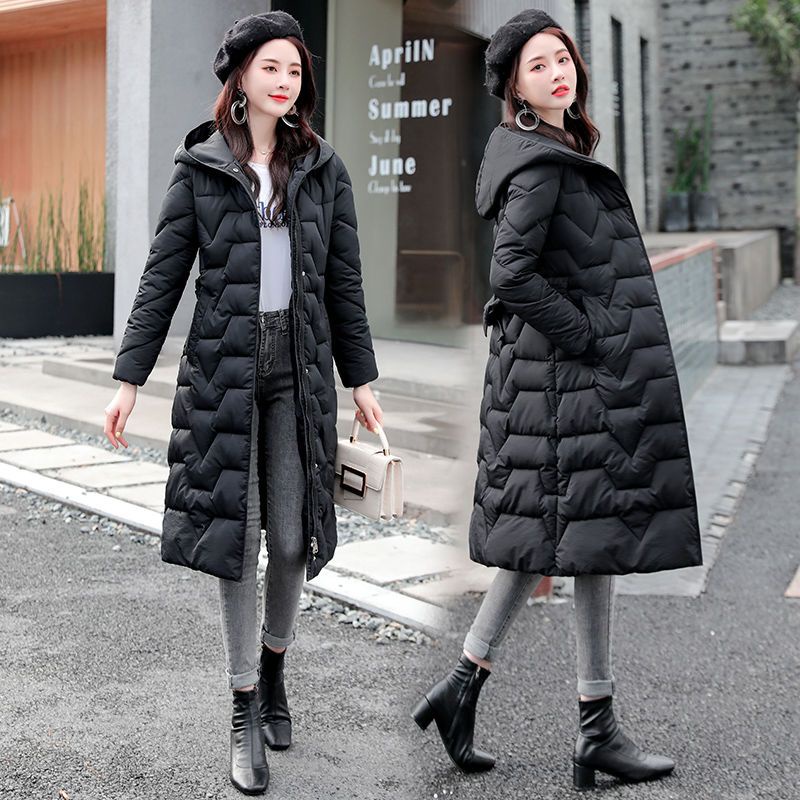 Áo Khoác Phao Đệm Cotton Dáng Ôm Dài Qua Gối Phong Cách Hàn Quốc Thời Trang Mới 2022 Cho Nữ