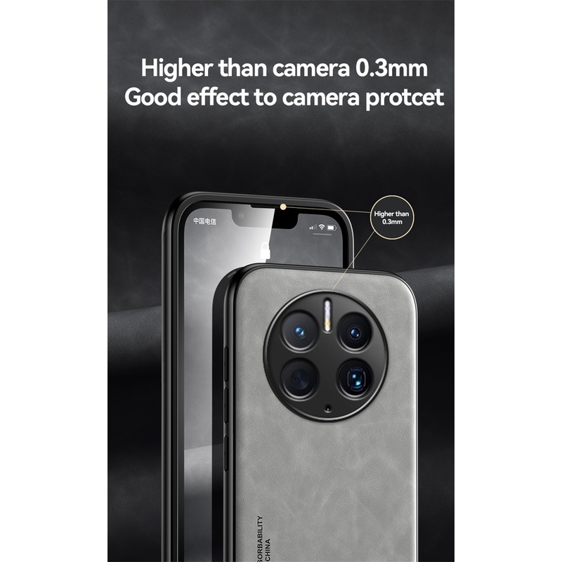 Ốp Điện Thoại Bọc Da Mặt Nhám Kèm Móc Xỏ Ngón Nam Châm Hút Cho Huawei Mate 50 Pro 40 Pro 30 Pro 20 Pro 20x