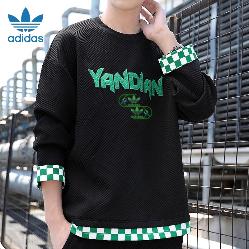 Áo Sweater Thể Thao Adidas Cổ Tròn Dáng Ôm Thêu Logo Cá Tính Cho Nam Nữ