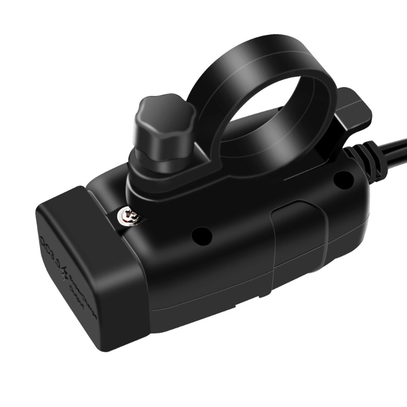 Cục Sạc Nhanh USB Kép QC3.0 Chống Nước Với Vôn Kế Cho Xe Máy