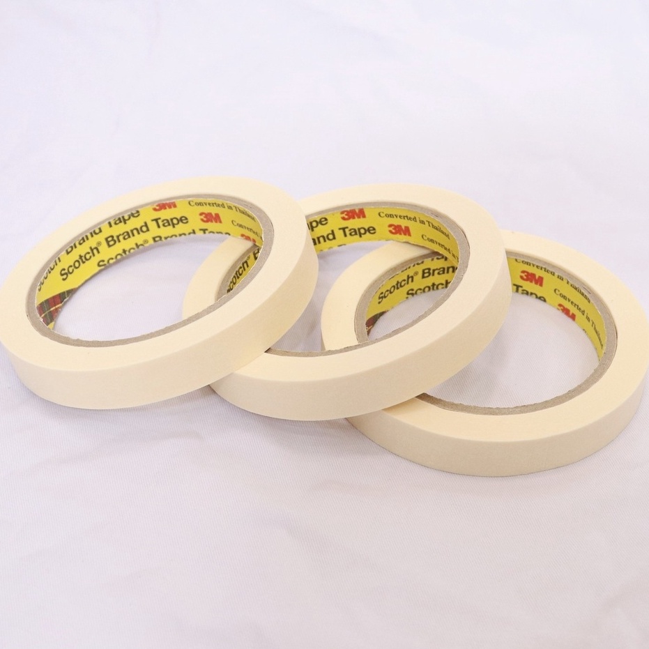 Băng keo giấy 3M dùng che sơn khổ 1,5cm dài 27m Masking Tape 3M