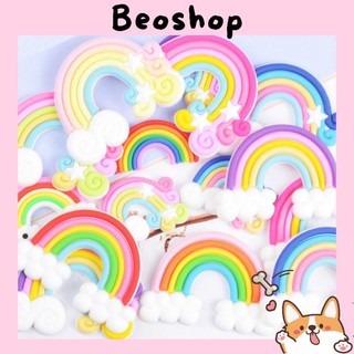 charm cầu vồng mềm ngẫu nhiênnguyên liệu trang trí ốp điện thoại, slime