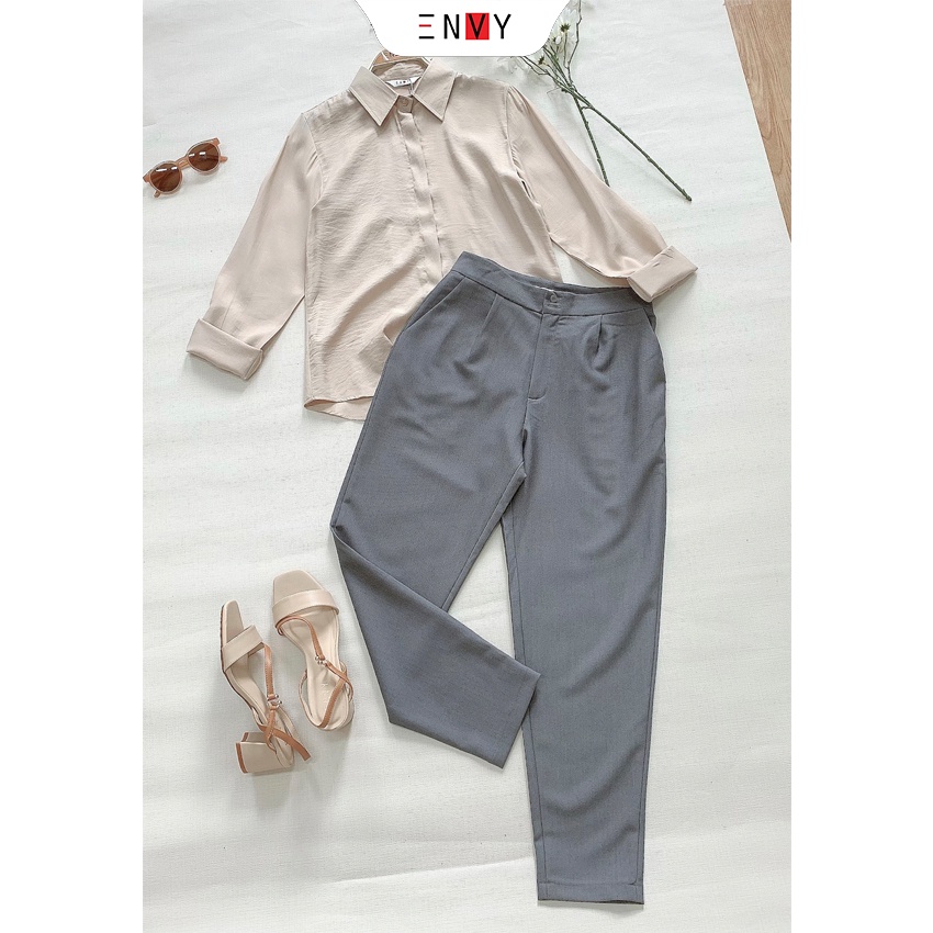 Quần nữ Baggy Cotton ENVY (Nút gài, lưng vải) - QK0090