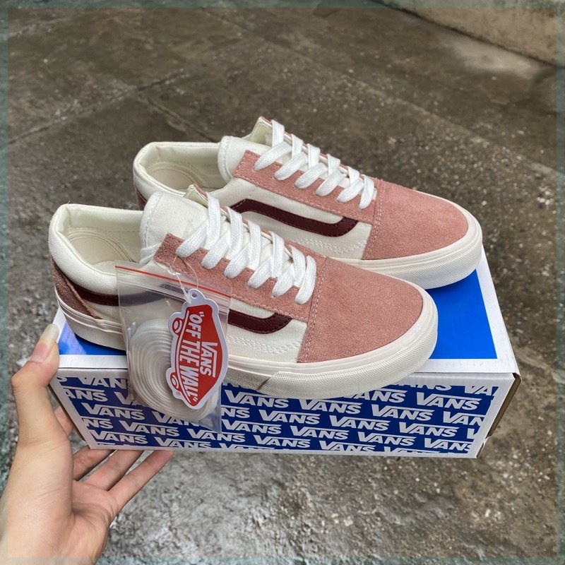 [Video_Ảnh Thật] Giày Vanss Trắng Hồng Nữ Loại Đẹp Full Box Jinx.sneaker