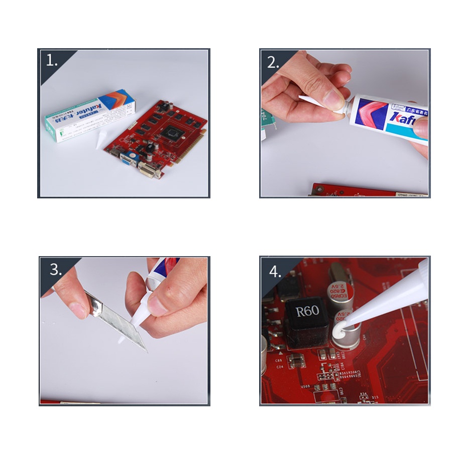 Keo Dán Silicon Cao Su Trắng Trong Suốt 45g K-704 705 704B RTV