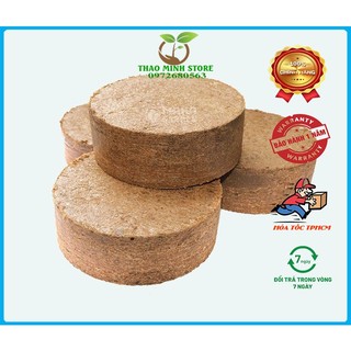 Combo 4 viên nén xơ dừa,viên nén mụn xơ dừa hình tròn bánh lớn mỗi viên 450gr, đất xơ dừa nén viên dùng trồng hạt giống