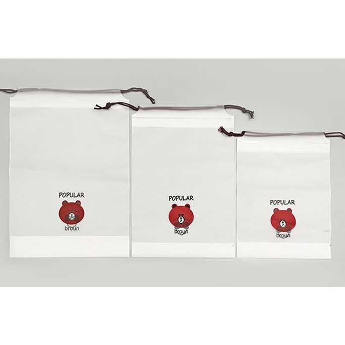 Túi Dây Rút Hình Gấu Nâu Chống Nước Đựng Đồ Dùng