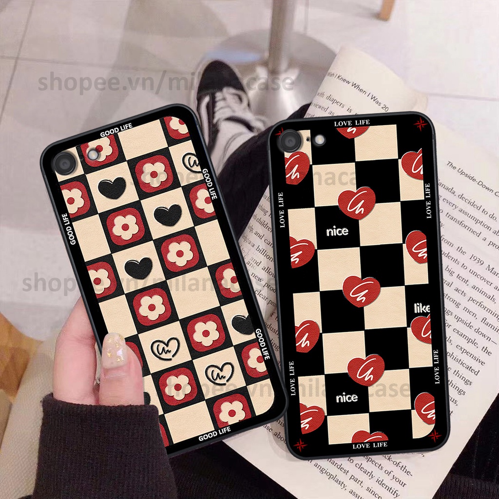 Ốp Oppo A71 / A83 in hình caro trái tim siêu đẹp, siêu nét đầy phong cách cá tính