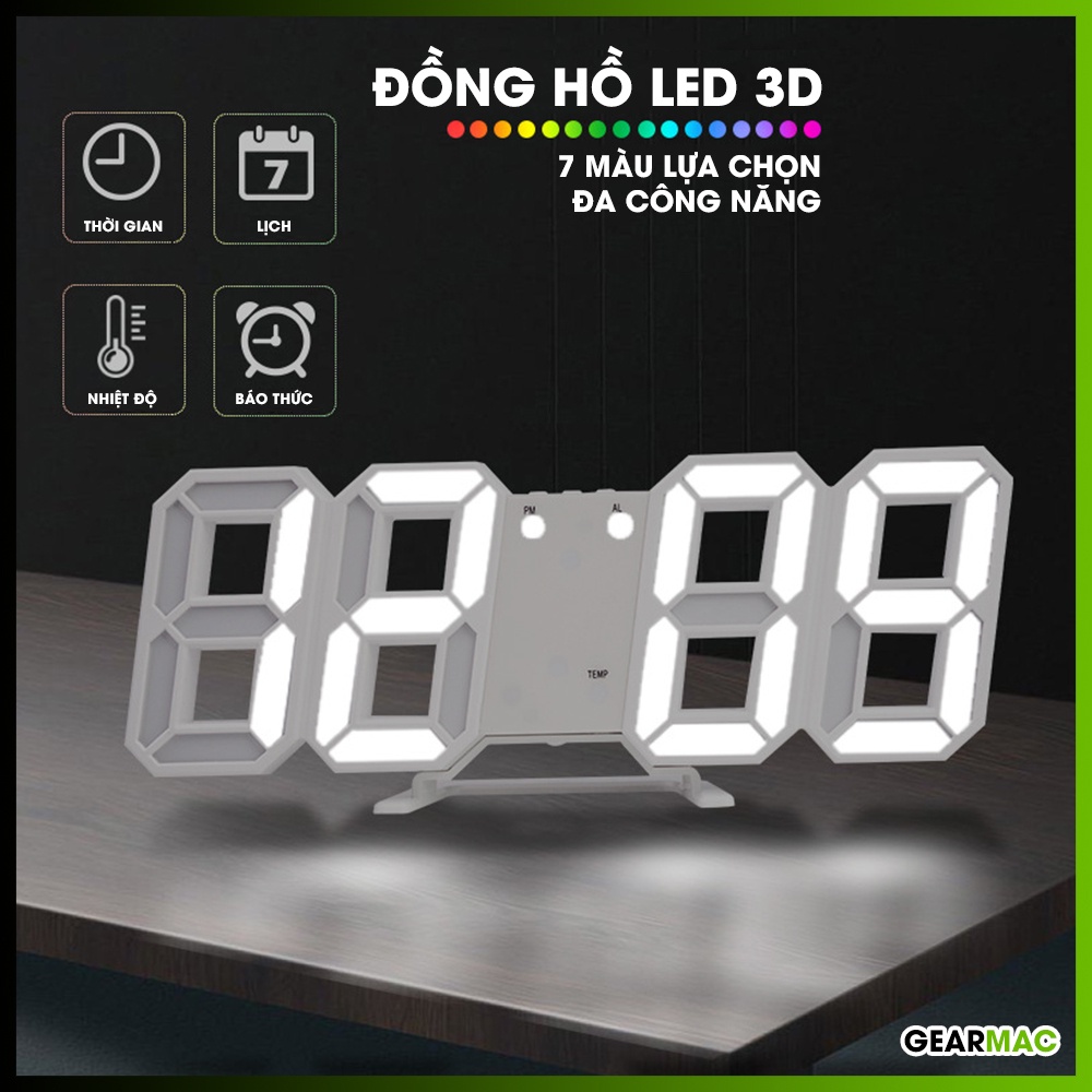 Đồng hồ LED để bàn 3D thông minh báo thức TN828 Smart Clock