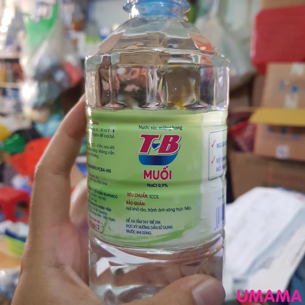 Nước súc miệng họng TB muối chanh NaCl 0.9% Traphaco chai 500ml Traphaco