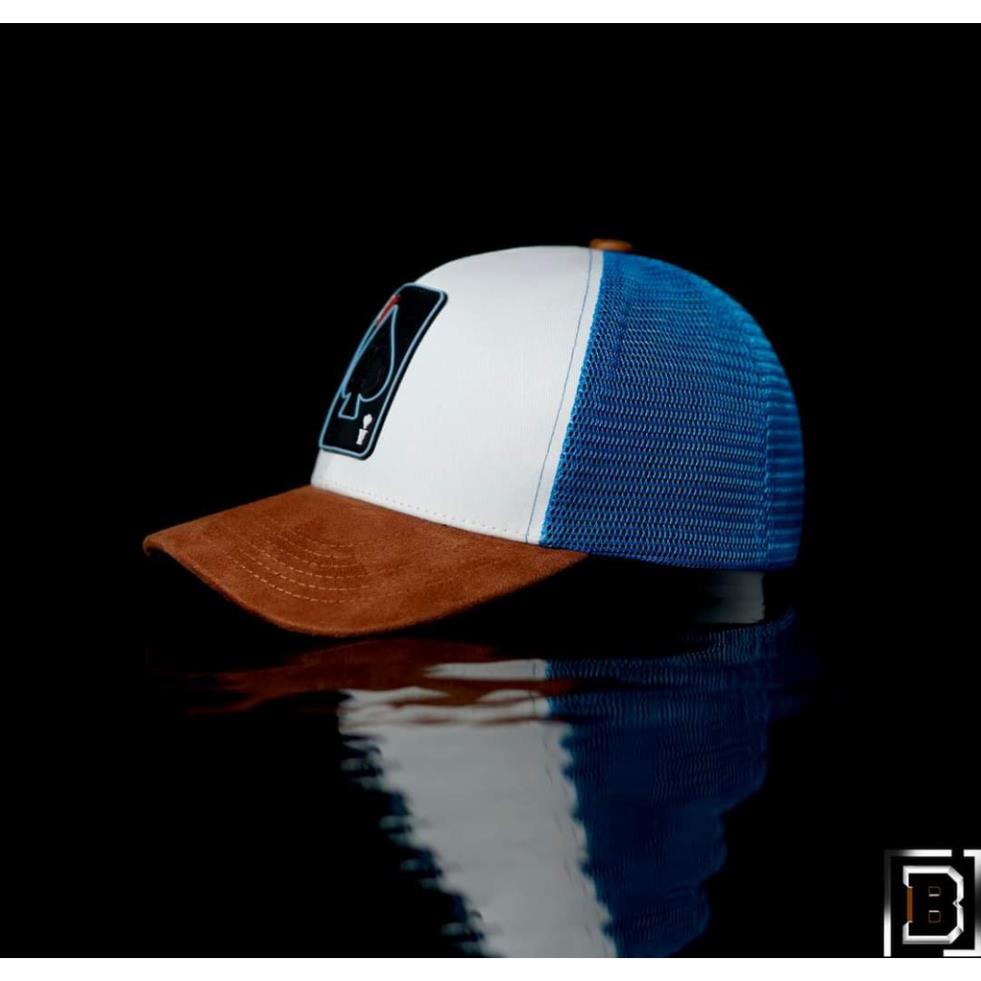 Nón kết B W B HAR LEY logo in hình lá bài, chất liệu cotton phối lưới cao cấp, thoáng mát với thiết kế sang trọng