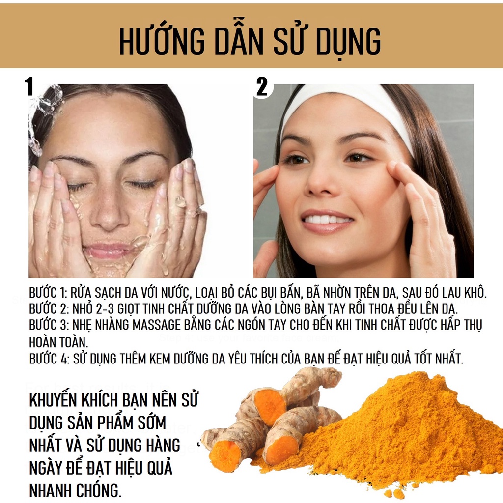 Tinh Chất Dưỡng Da Nghệ Tây TURMERIC OIL Giúp Da Trắng Sáng, Xóa Mờ Tàn Nhang Thâm Sạm, Da Không Đều Màu