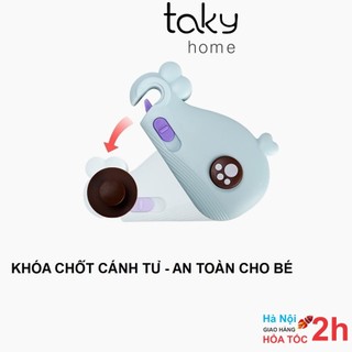 Chốt Khóa An Toàn, Chốt Cánh Tủ Hình Cá Voi Dễ Thương, Khóa Tủ Đa Năng, An Toàn Cho Bé, Miếng Dán 3m. TakyHome 3108