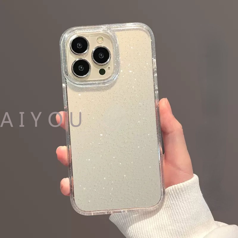 Ốp Điện Thoại Cứng Chống Sốc Trong Suốt Lấp Lánh Cho iPhone 15 Pro Max 14 Pro Max 13 12 Pro Max 11 Pro Max 7 8 Plus Xs Max XR X